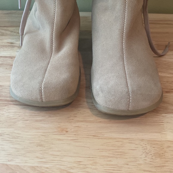 Nine West PARKWAY Suede Slouchy Knee high Driving Heel Boots Laceup Detail - Picture 5 of 13